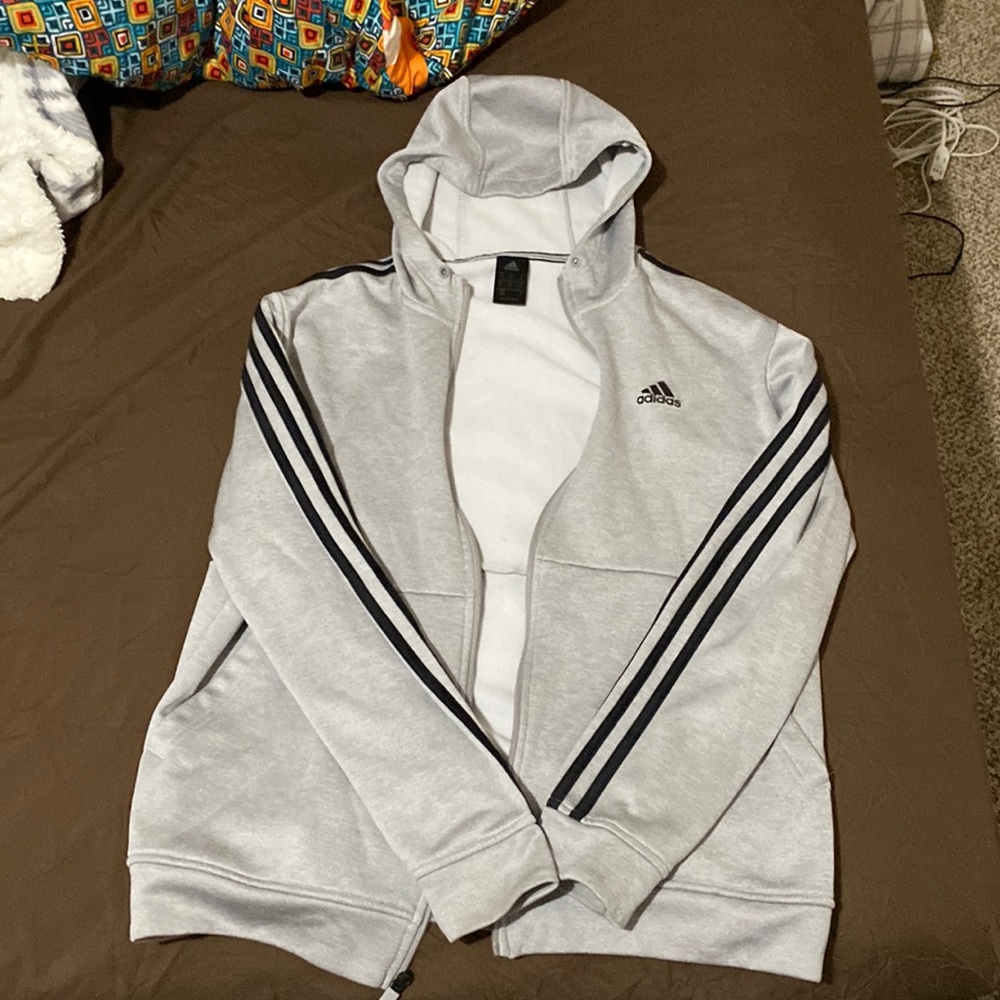 Adidas zip up jacket- Grey